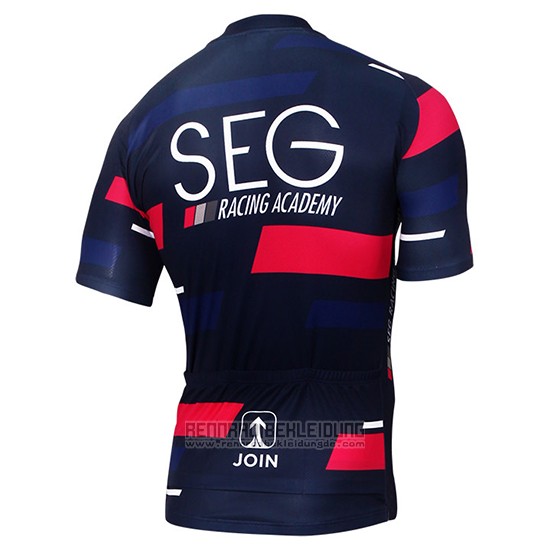2017 Fahrradbekleidung SEG Racing Academy Blau und Rot Trikot Kurzarm und Tragerhose - zum Schließen ins Bild klicken
